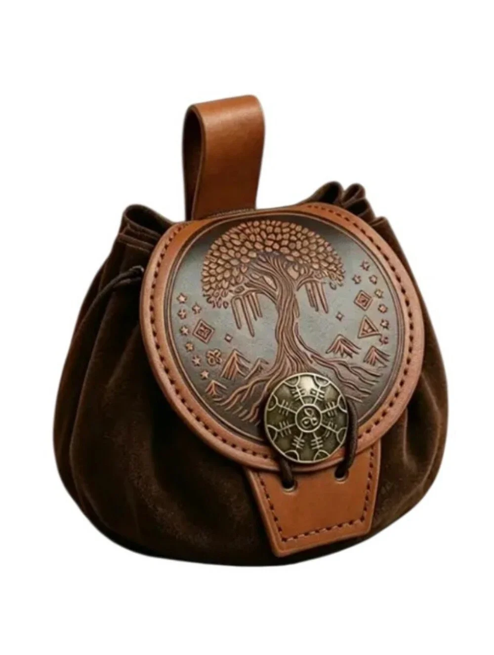 Medieval Belt Pouch Viking Dice Bag Renaissance Faire LARP Fantasy Tree of Life